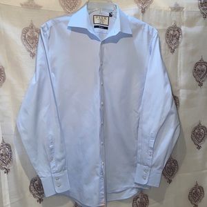 MEN PINK THE STERLING SLIM FIT DRESS SHIRT SZ 16-34 1/2 PALE BLUE